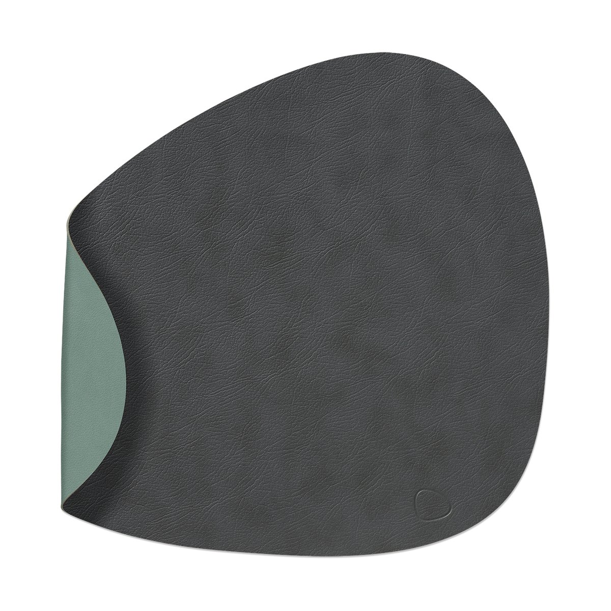 LIND DNA Set de Table Cloud-Nupo réversible curve L 1 pièce Gris Anthracite -Vert pastel