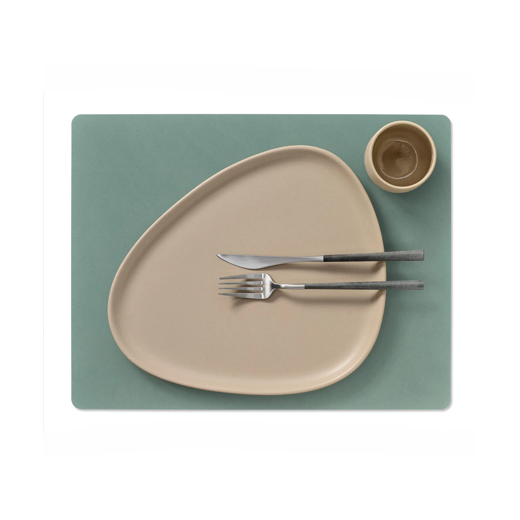 Set de Table Cloud-Nupo réversible square 1 pièce, Gris Anthracite -Vert pastel LIND DNA