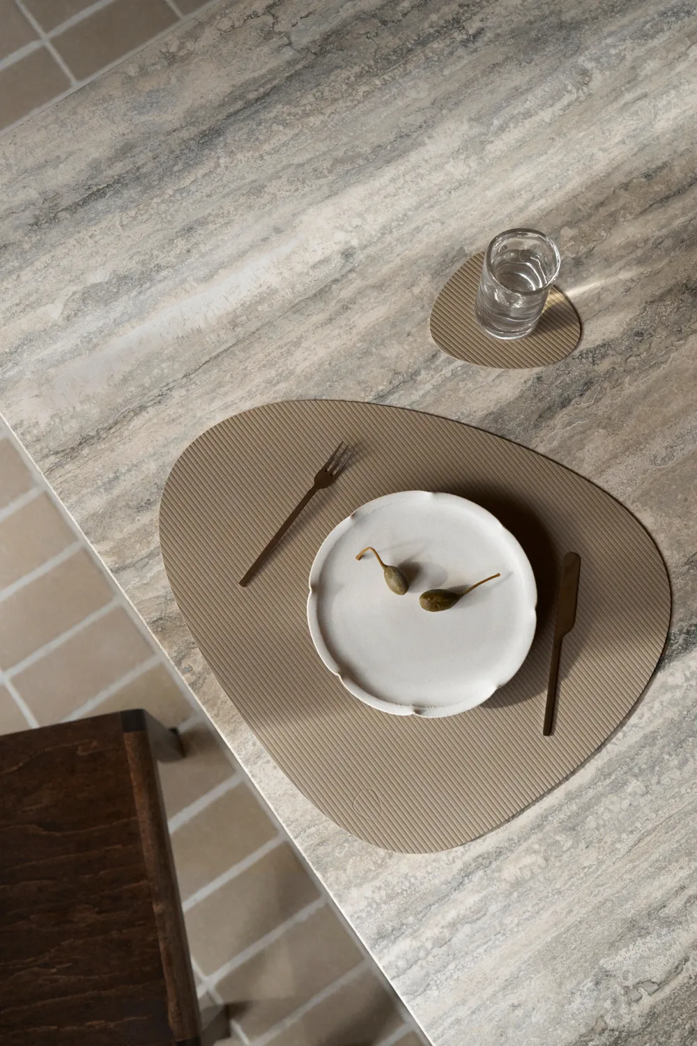 Set de table Corduroy curve L, Clay Brown LIND DNA