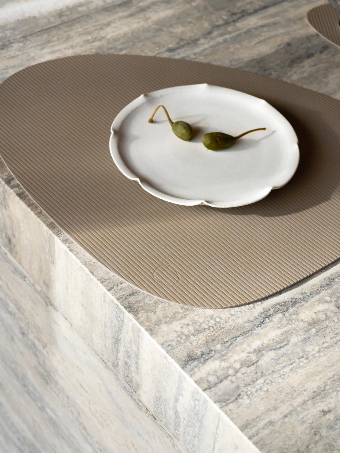 Set de table Corduroy curve L, Clay Brown LIND DNA