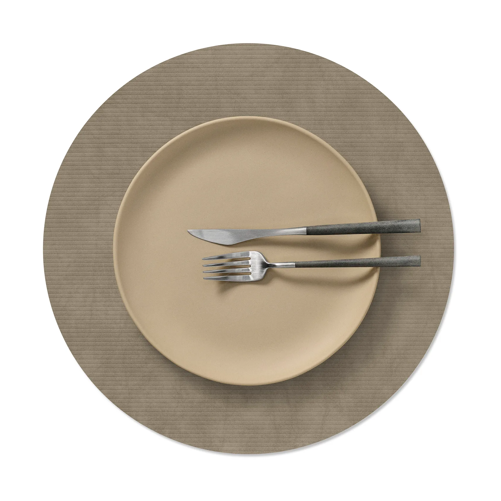 Set de table Corduroy, Nomad grey, circle, L LIND DNA