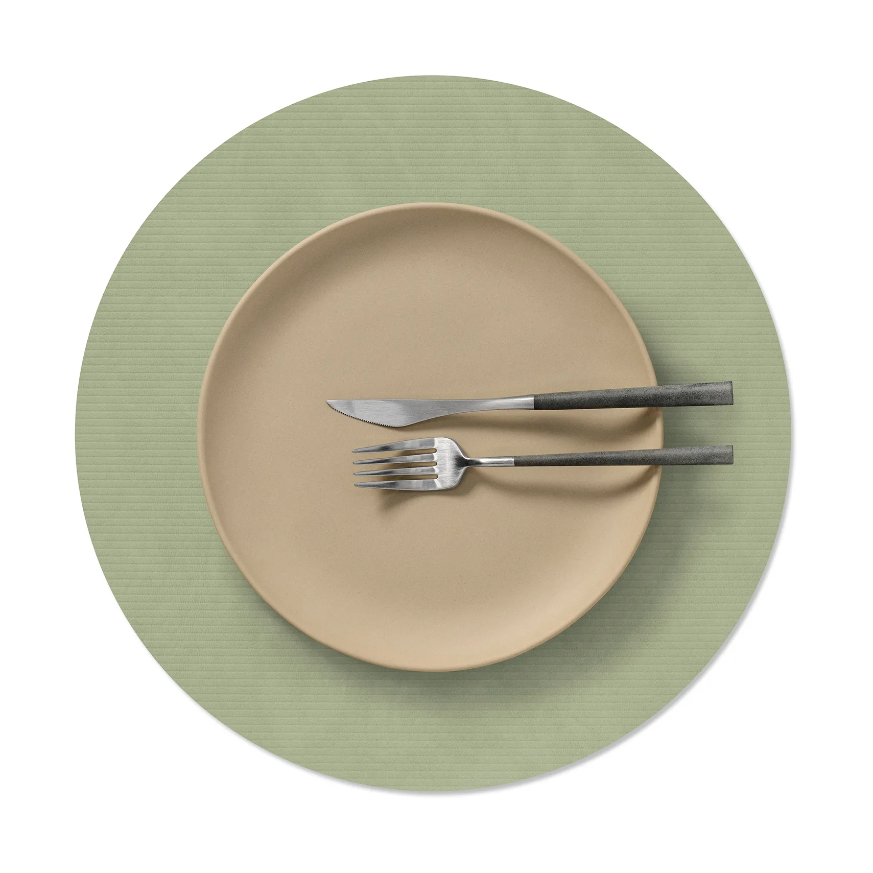 Set de table Corduroy, Olive green, circle, L LIND DNA