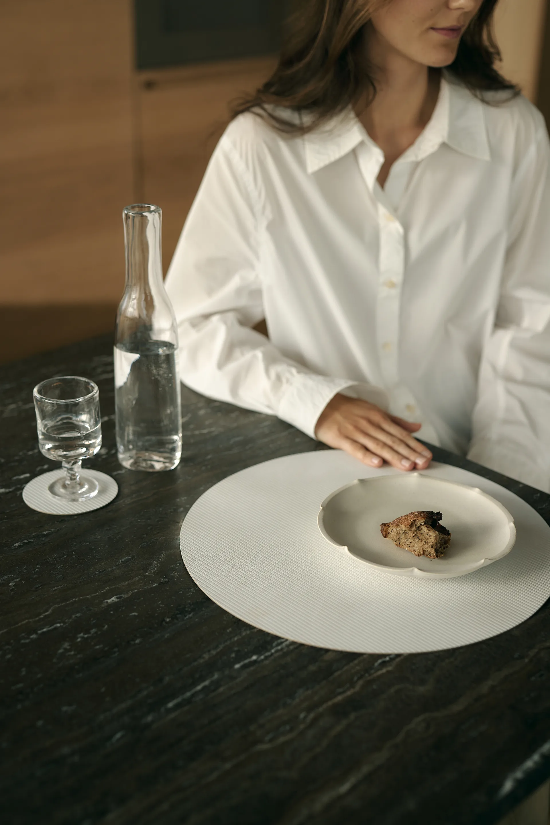 Set de table Corduroy, Pure white, circle, L LIND DNA