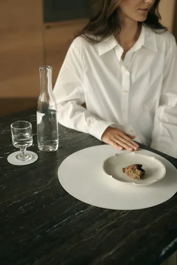 Set de table Corduroy - Pure white, circle, L - LIND DNA