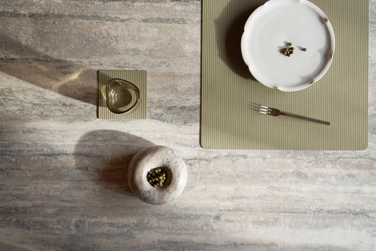 Set de table Corduroy square L, Herbal Dust LIND DNA