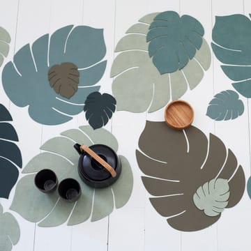 Set de table Monstera Leaf Hippo L - Vert olive - LIND DNA