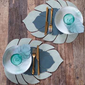 Set de table Monstera Leaf Hippo L - Vert olive - LIND DNA