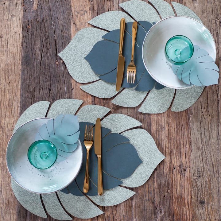 Set de table Monstera Leaf Hippo L - Vert olive - LIND DNA