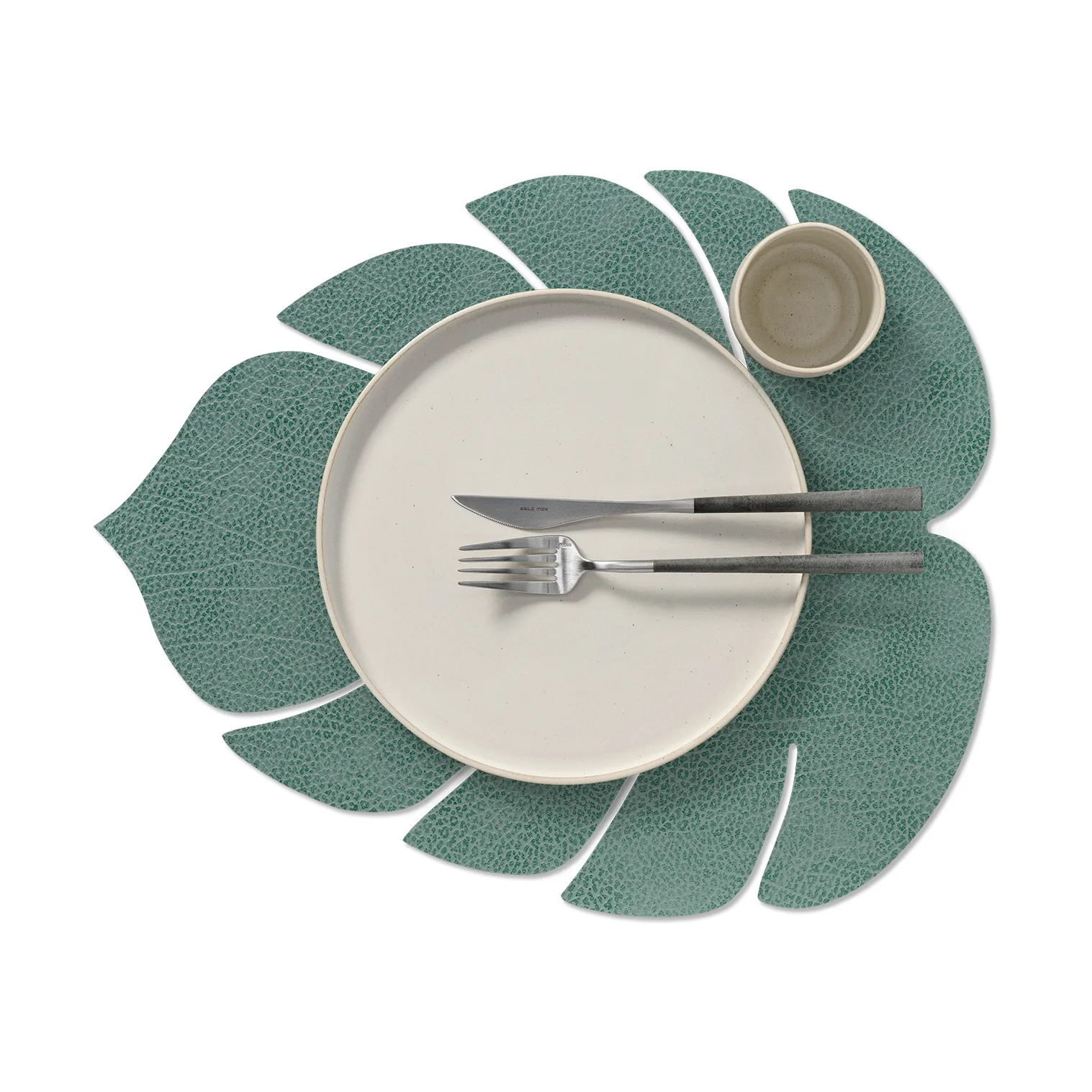 Set de table Monstera Leaf Hippo L, Vert pastel LIND DNA