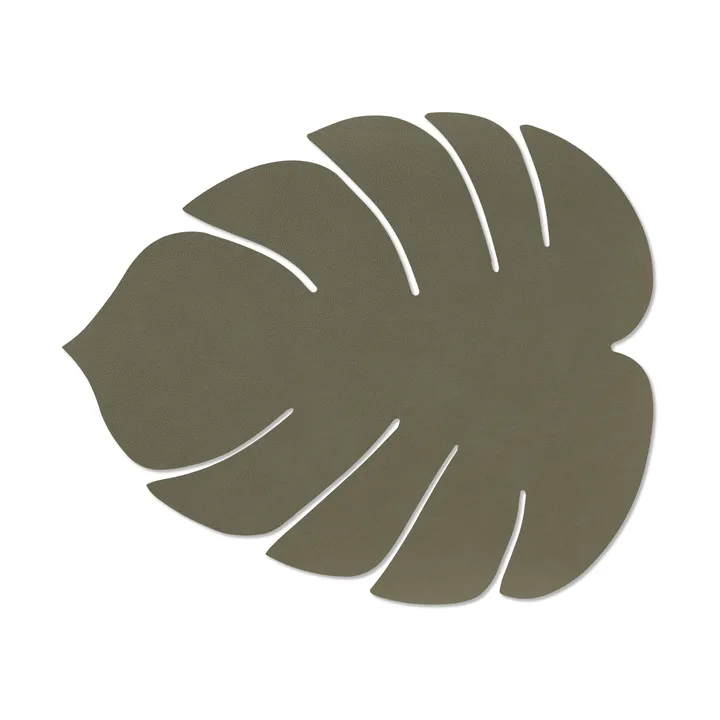 Set de table Monstera Leaf Nupo L - Vert armée, 42x35 cm - LIND DNA
