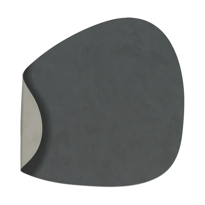 Set de table Nupo curve réversible L 1 pièce - gris anthracite-gris clair, 44x37 cm - LIND DNA