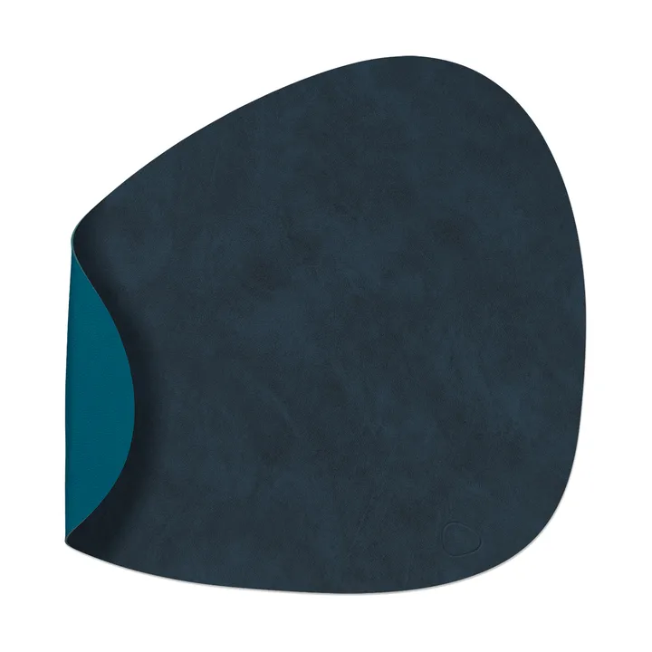 Set de table Nupo curve réversible L 1 pièce - Midnight blue-petrol, 44x37 cm - LIND DNA