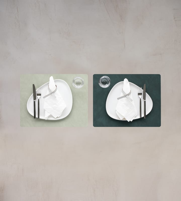 Set de Table Nupo réversible square L 1 pièce - Dark green-olive green - LIND DNA