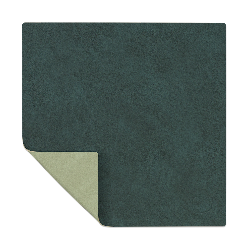 LIND DNA Set de table square réversible Nupo S 1 pièce Dark green-olive green