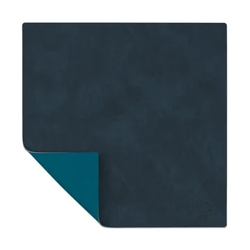 Set de table square réversible Nupo S 1 pièce - Midnight blue-petrol - LIND DNA