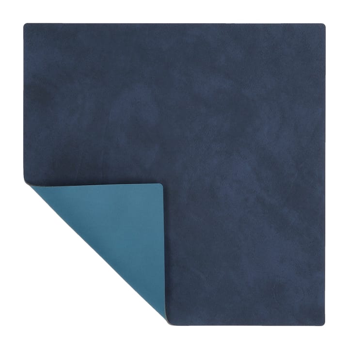 Set de table square réversible Nupo S 1 pièce - Midnight blue-petrol - LIND DNA
