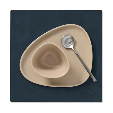 Set de table square réversible Nupo S 1 pièce - Midnight blue-petrol - LIND DNA