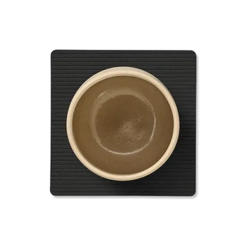 Sous-verre Corduroy square - Black ink - LIND DNA