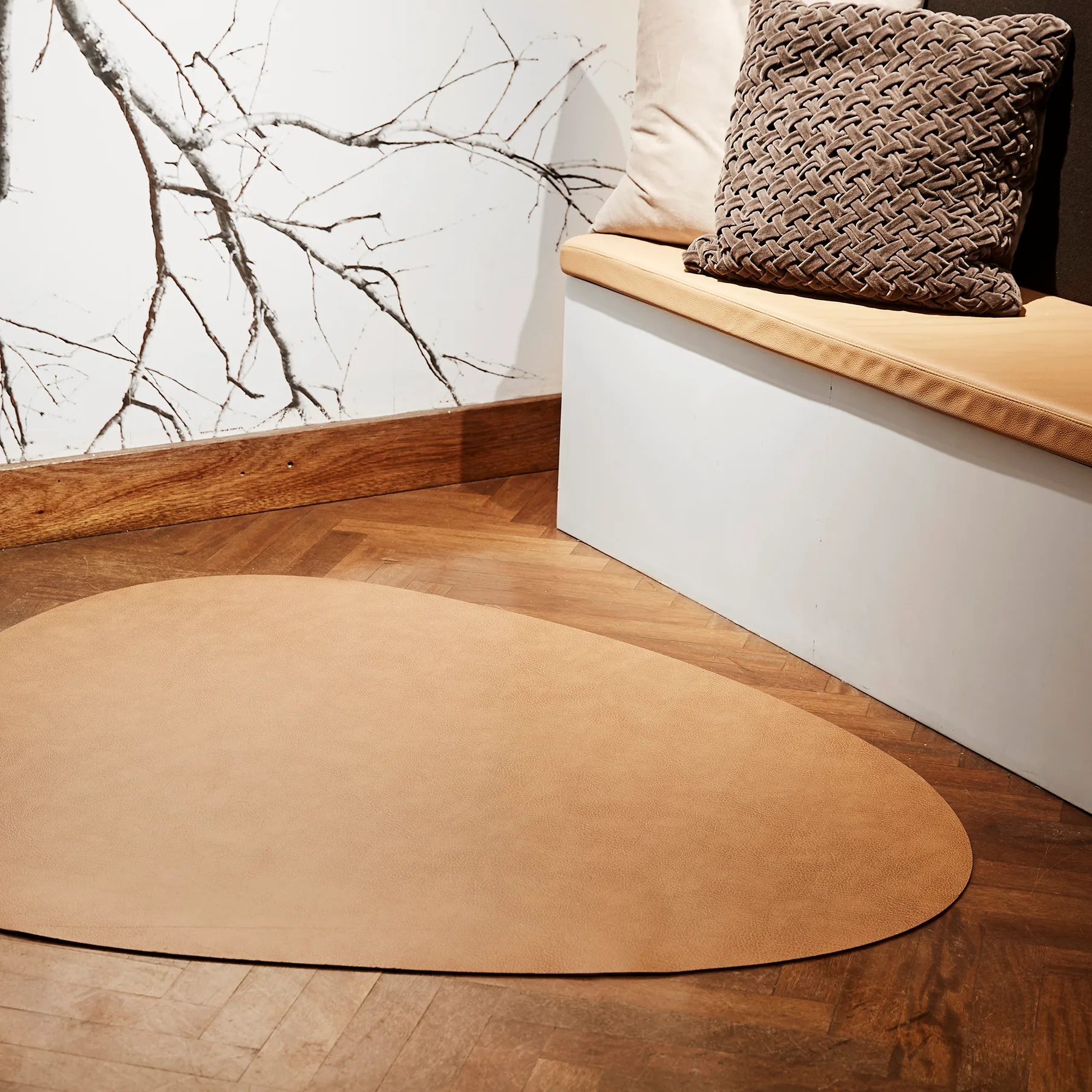 Tapis en cuir Curve Blaine XXL, Nature LIND DNA