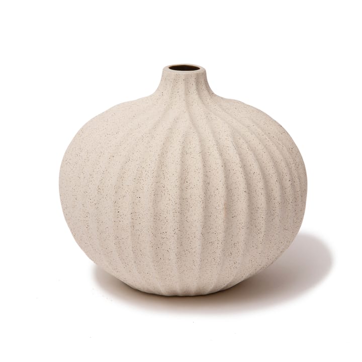 Vase Bari - Sand white light deep line, L - Lindform