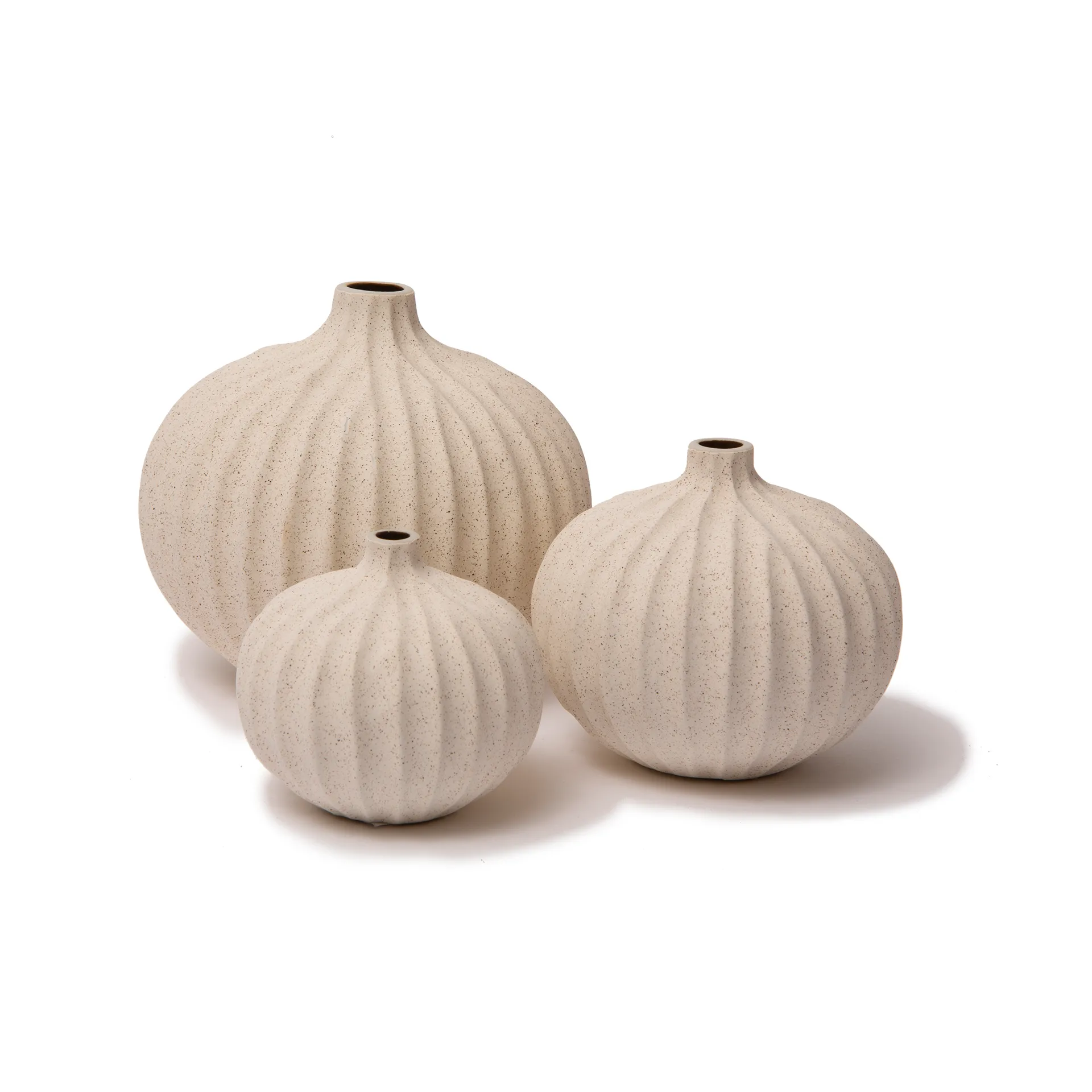 Vase Bari, Sand white light deep line, M Lindform