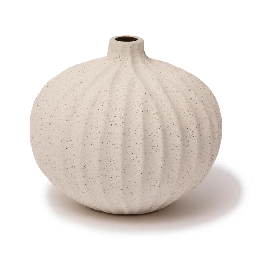 Vase Bari, Sand white light deep line, S Lindform