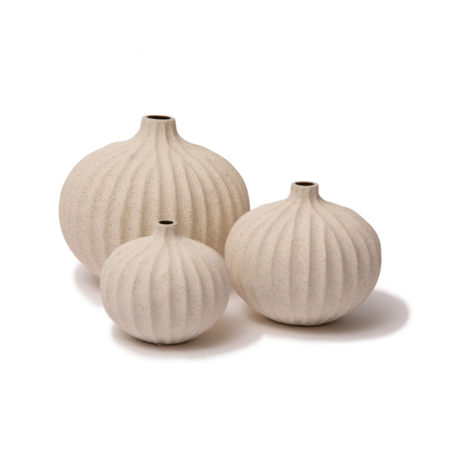 Vase Bari, Sand white light deep line, S Lindform