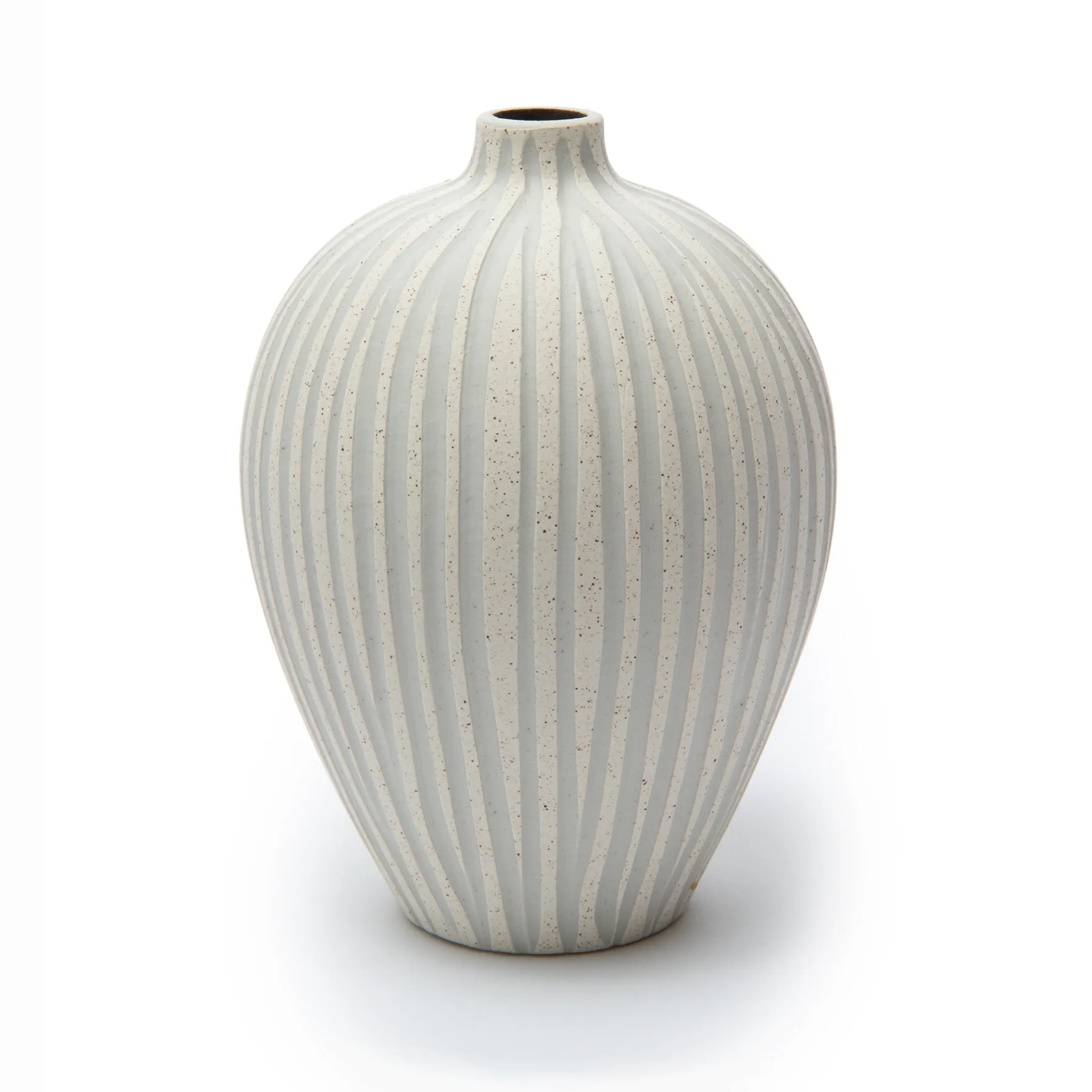 Vase Ebba medium, Sand white stone stripe Lindform