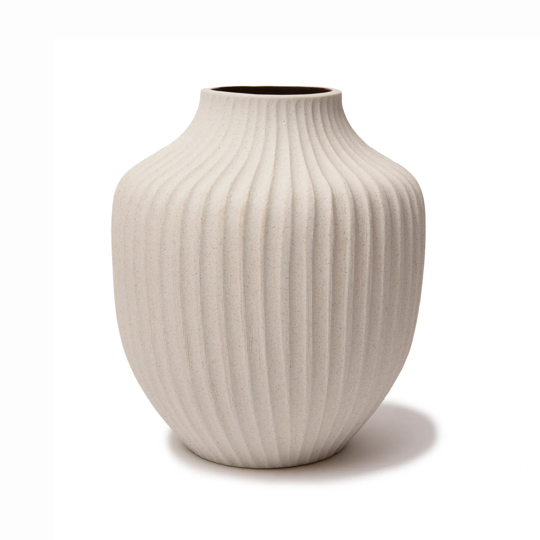 Vase Kyoto, Sand white light deep line Lindform