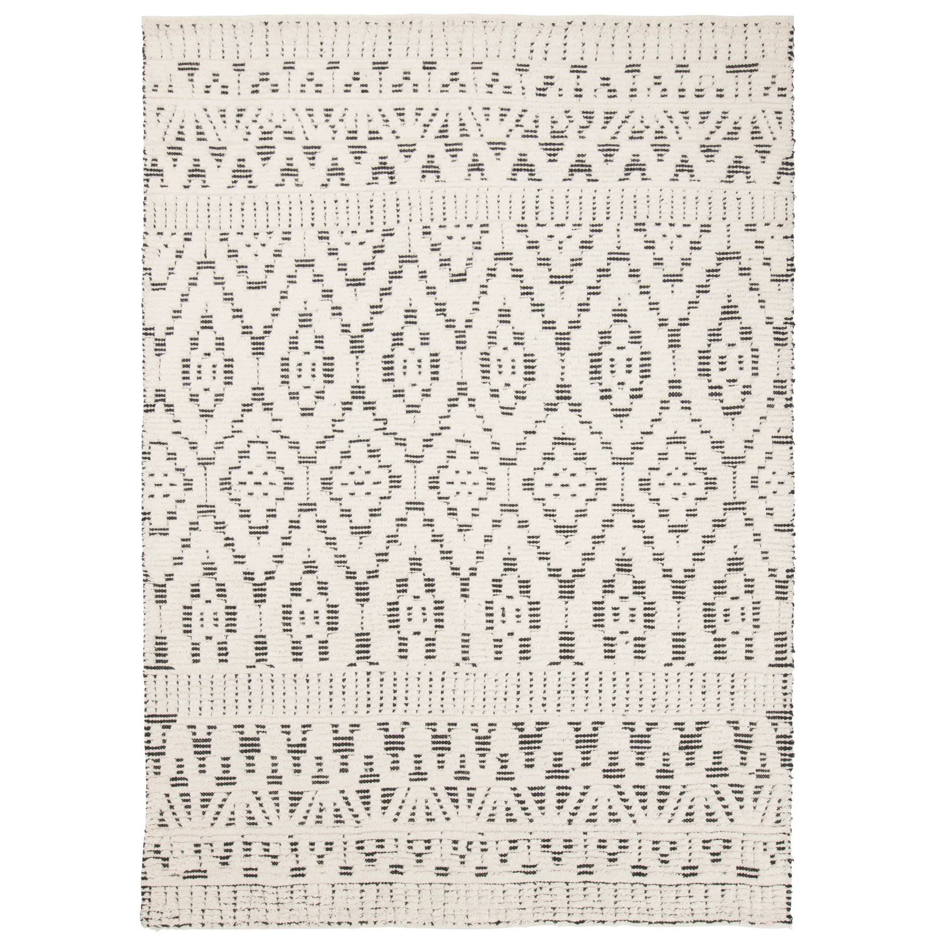 Tapis en laine Zelbio 170x240cm, White-black Linie Design