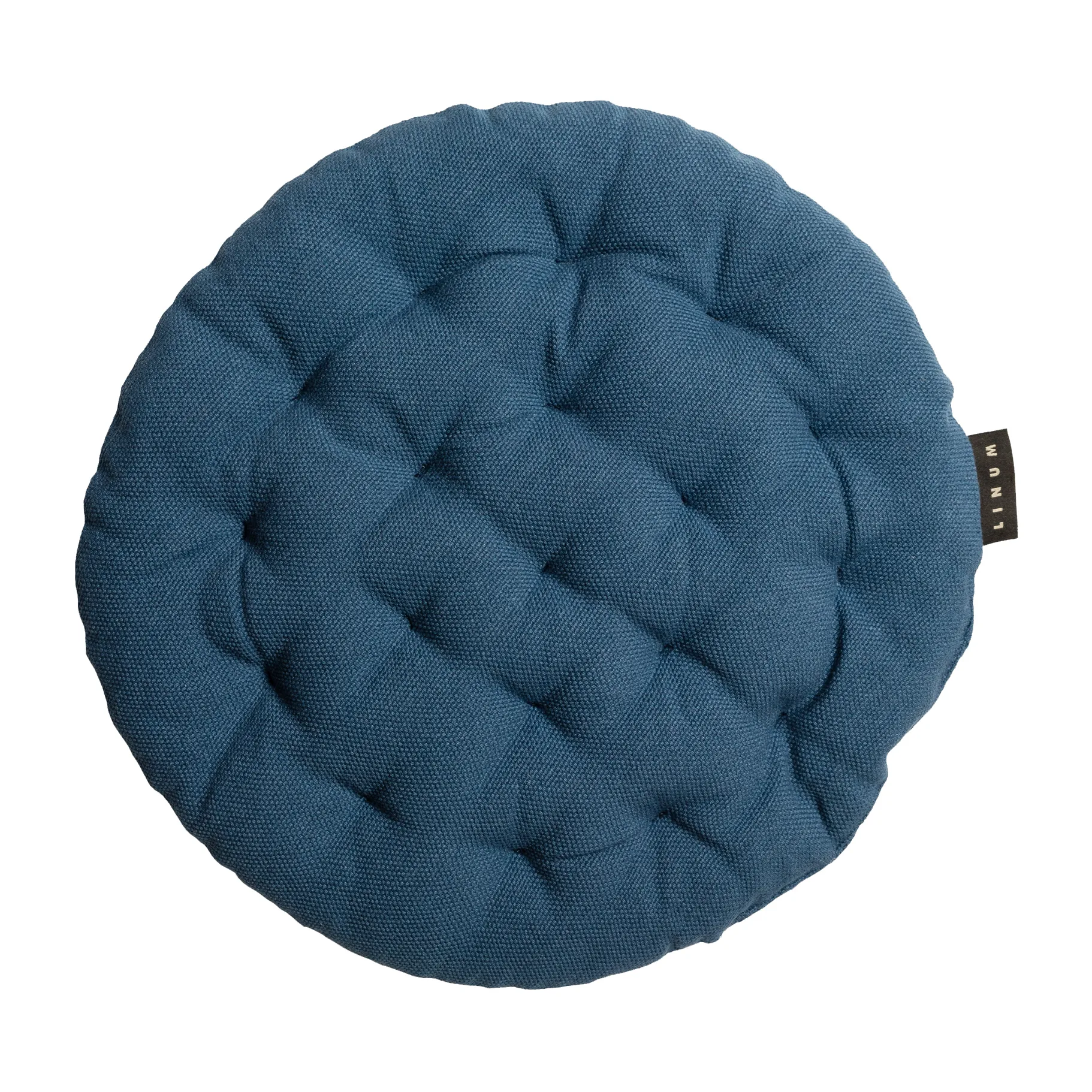 Coussin de chaise Pepper Ø37 cm, Bleu indigo Linum