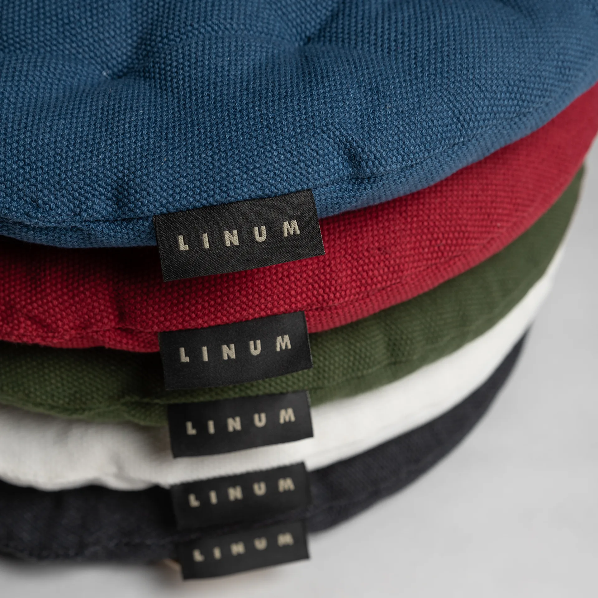 Coussin de chaise Pepper Ø37 cm, Bleu indigo Linum