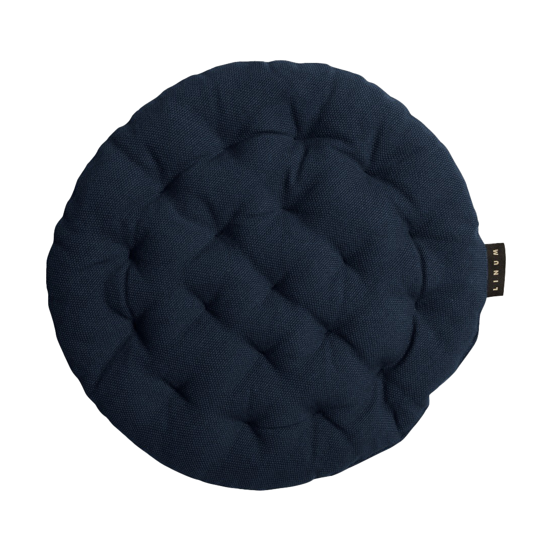 Linum Coussin de chaise Pepper o37 cm Bleu marine foncé