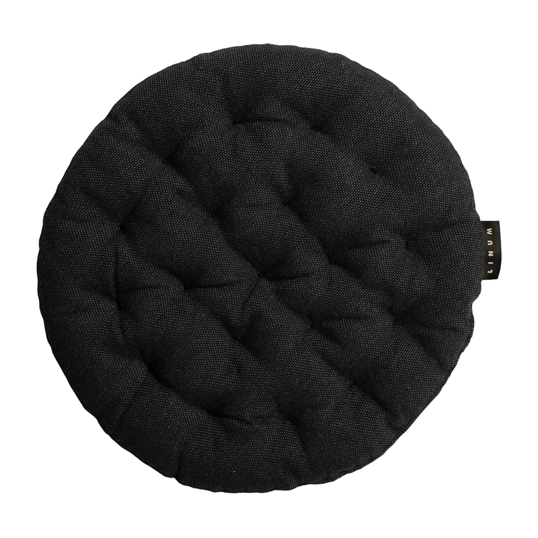 Coussin de chaise Pepper Ø37 cm, Noir-mélange Linum