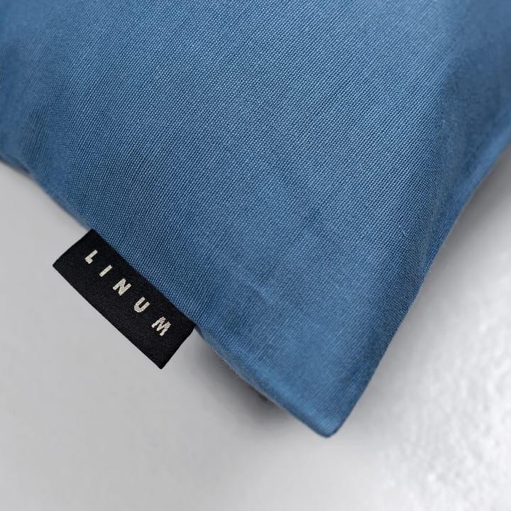 Housse de coussin Annabell 40x40 cm, Bleu Mer Profonde Linum