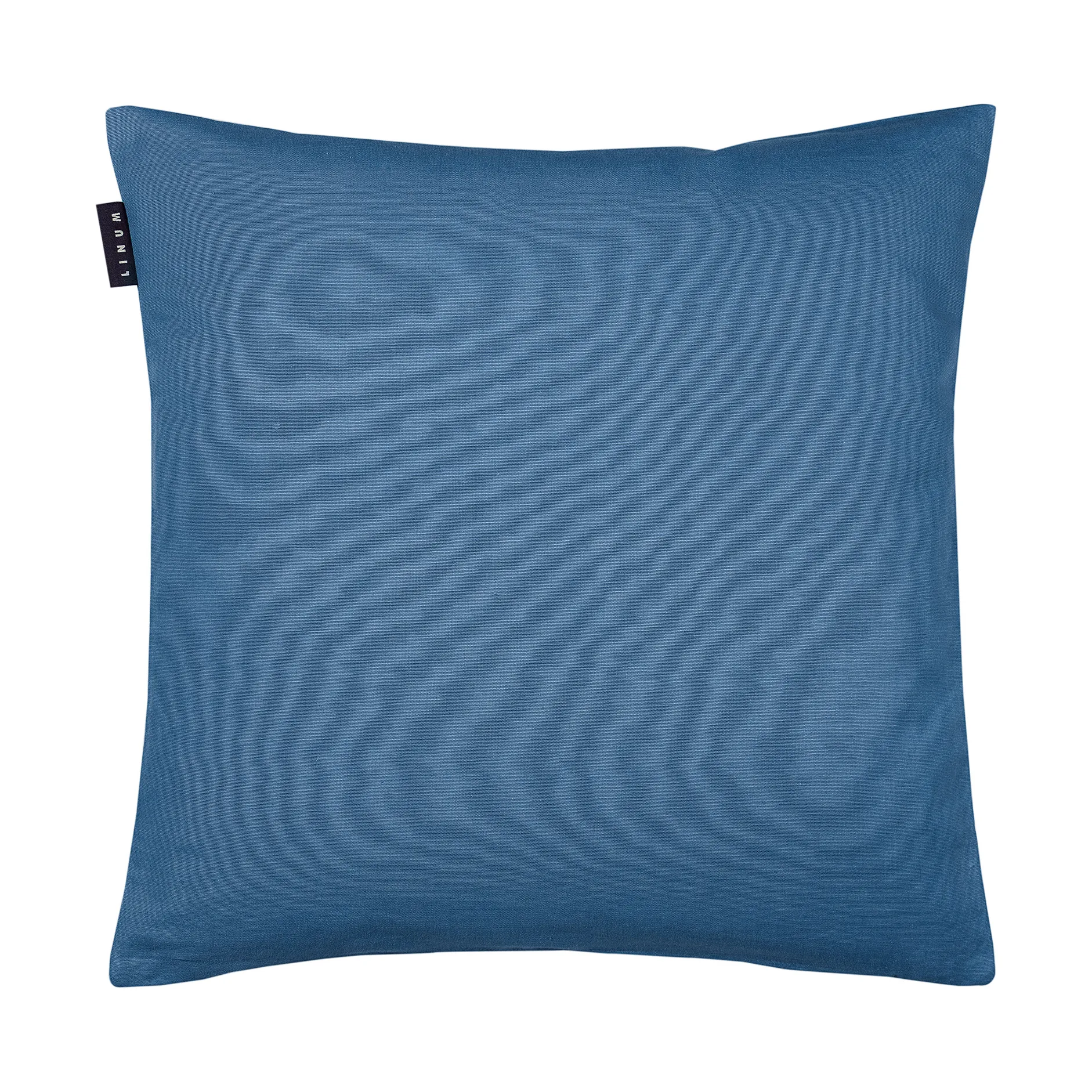 Housse de coussin Annabell 50x50 cm, Bleu Mer Profonde Linum