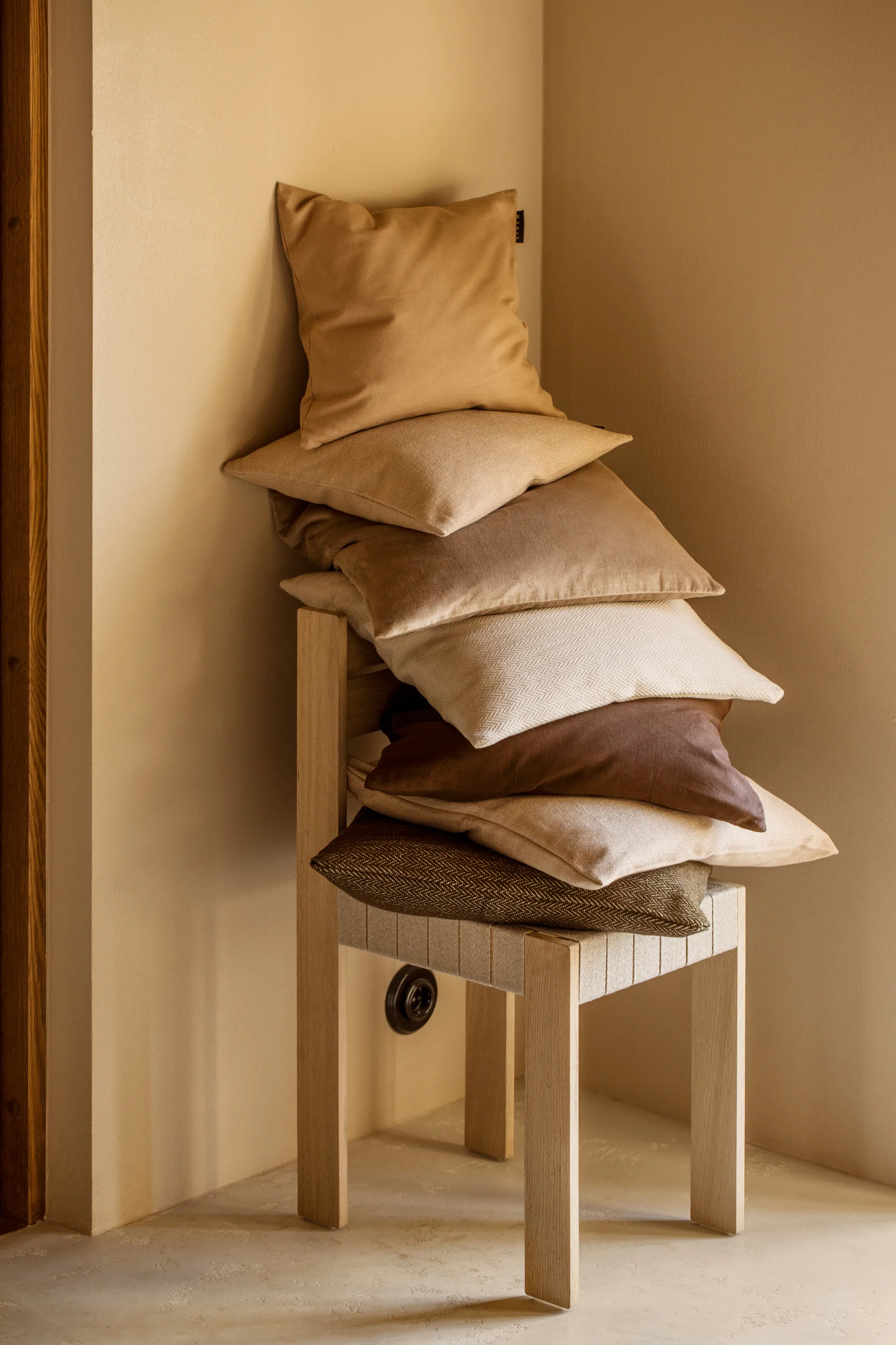 Housse de coussin Shepard 50x50 cm, Blanc grisâtre Linum