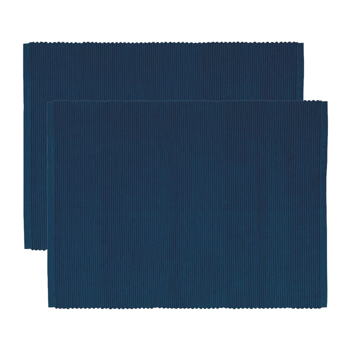 Lot de 2 sets de table Uni 35x46 cm - Bleu indigo - Linum
