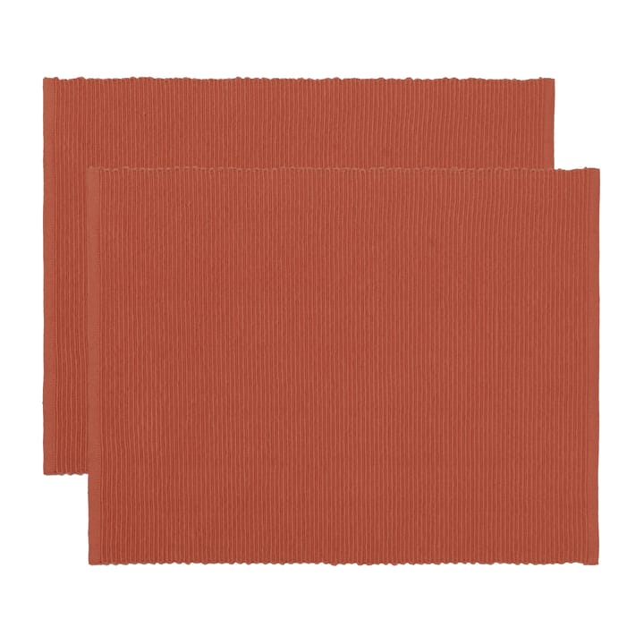 Lot de 2 sets de table Uni 35x46 cm - Orange rouille - Linum