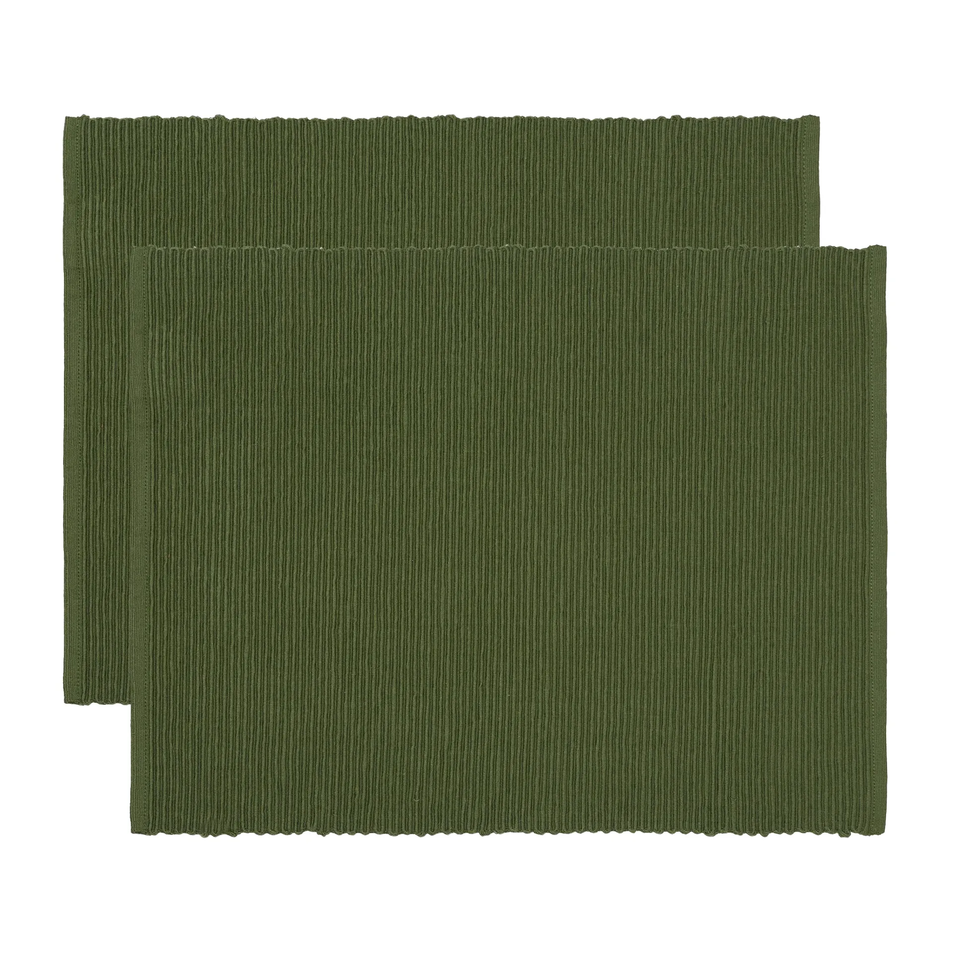 Lot de 2 sets de table Uni 35x46 cm, Vert olive foncé Linum