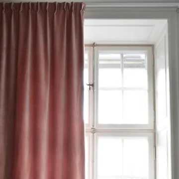 Rideau Paolo avec bande de plissage - Rose poussiéreux - Linum