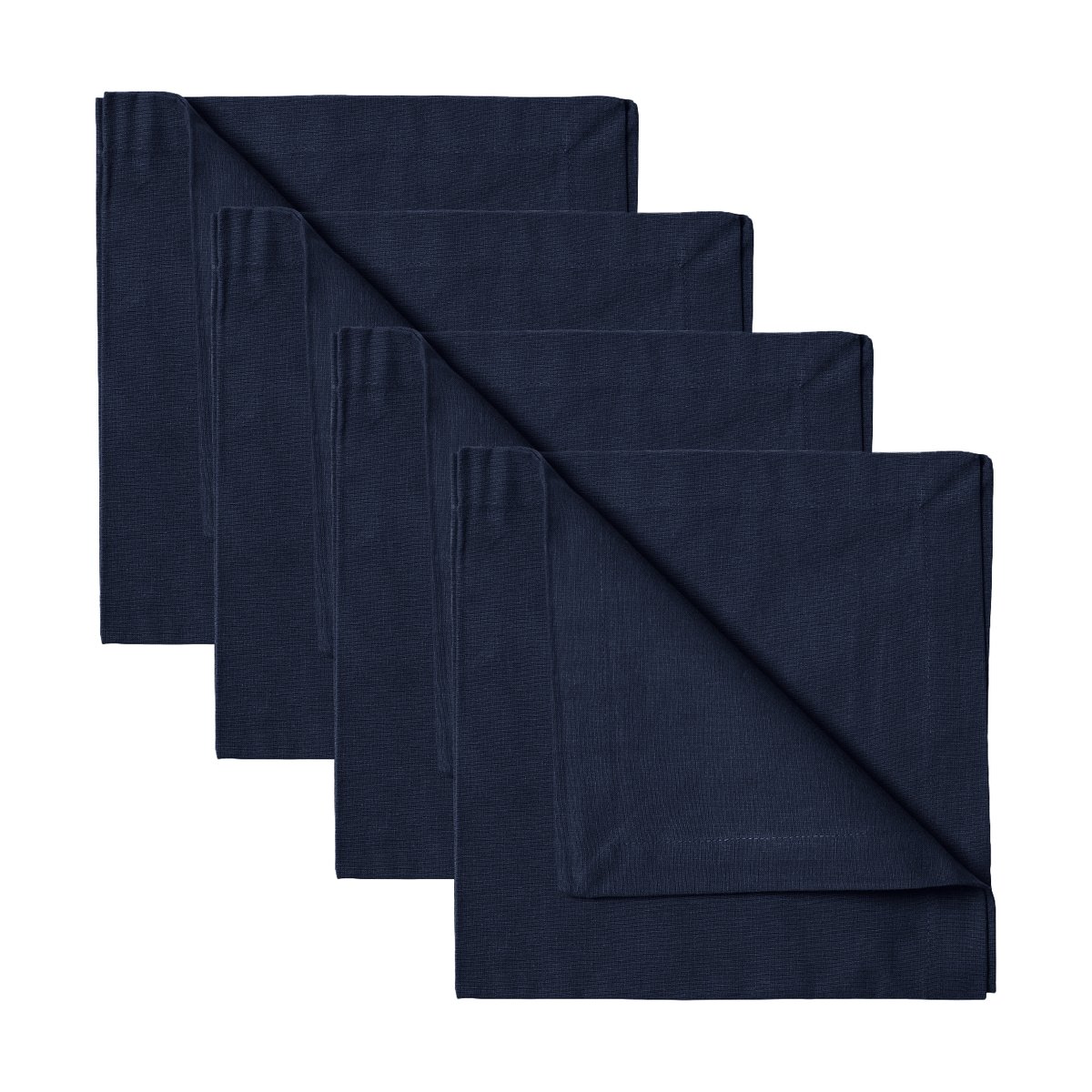 Linum Serviette Robert Lot de 4 Bleu marine foncé | Design Scandinave | Serviettes en lin & en coton | Bleu