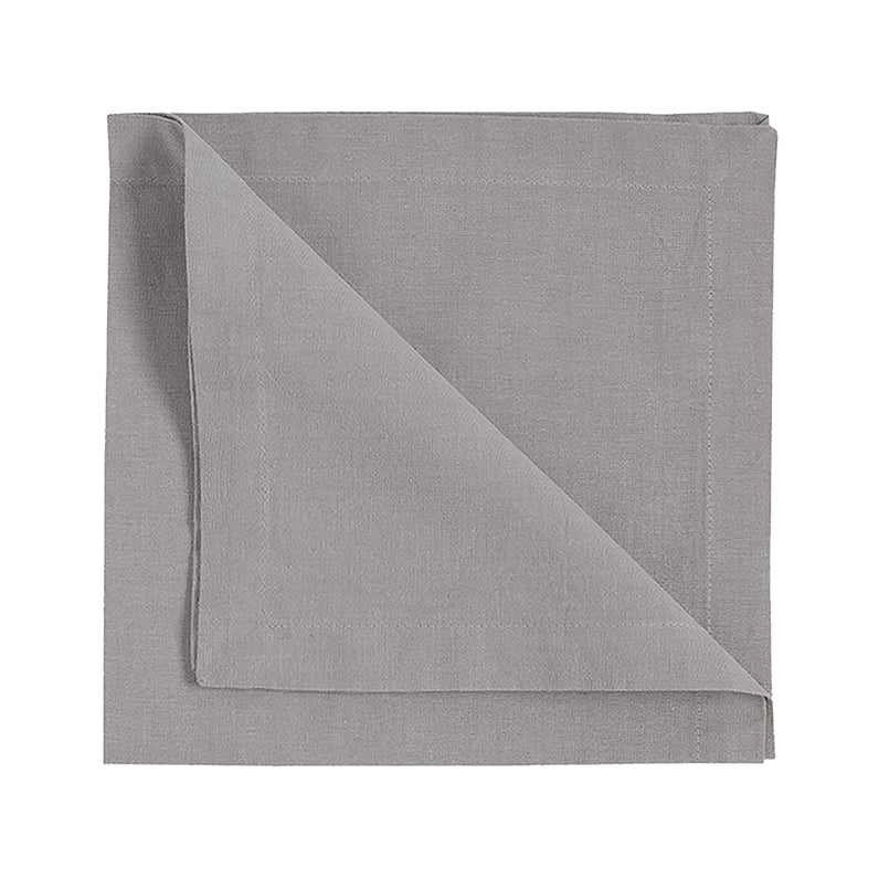 Linum Serviette Robert Lot de 4 Gris clair | Design Scandinave | Serviettes en lin & en coton | Gris