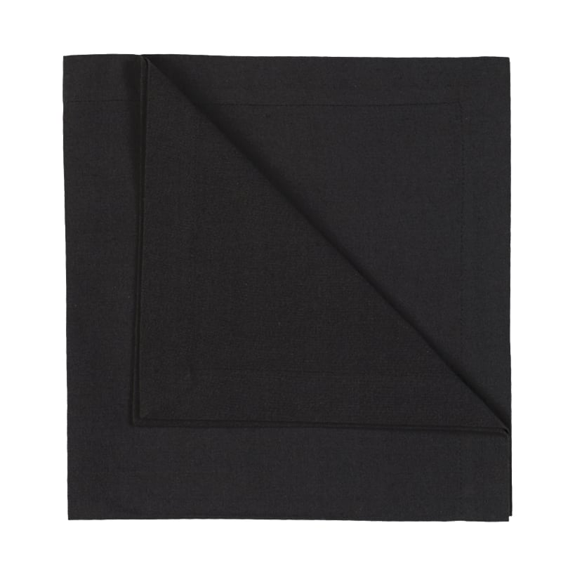 Linum Serviette Robert Lot de 4 Noir | Design Scandinave | Serviettes en lin & en coton | Noir