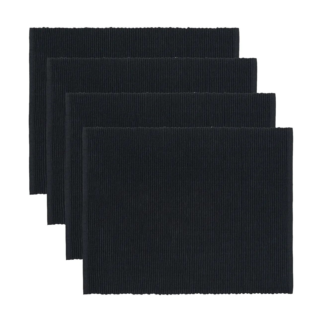 Set de table Uni 35x46 cm, lot de 4, Noir Linum