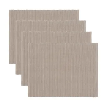 Set de table Uni 35x46 cm, lot de 4 - Taupe - Linum