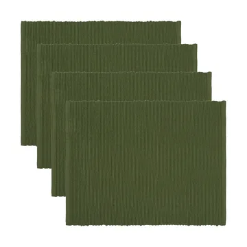 Set de table Uni 35x46 cm, lot de 4 - Vert olive foncé - Linum