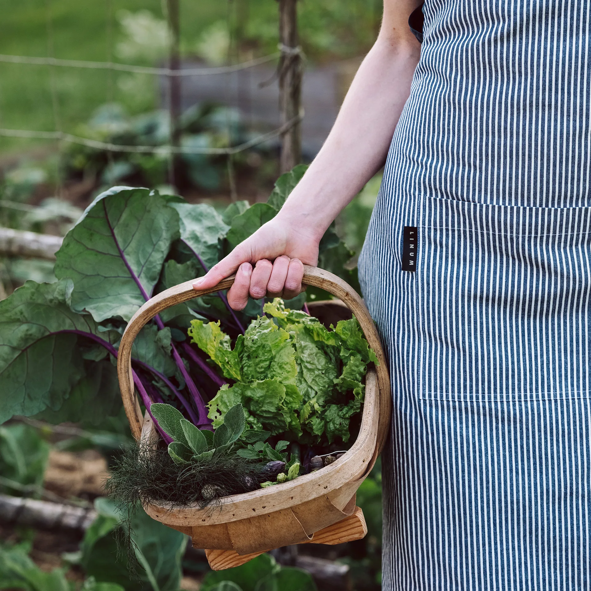 Tablier Emma, Indigo bleu Linum