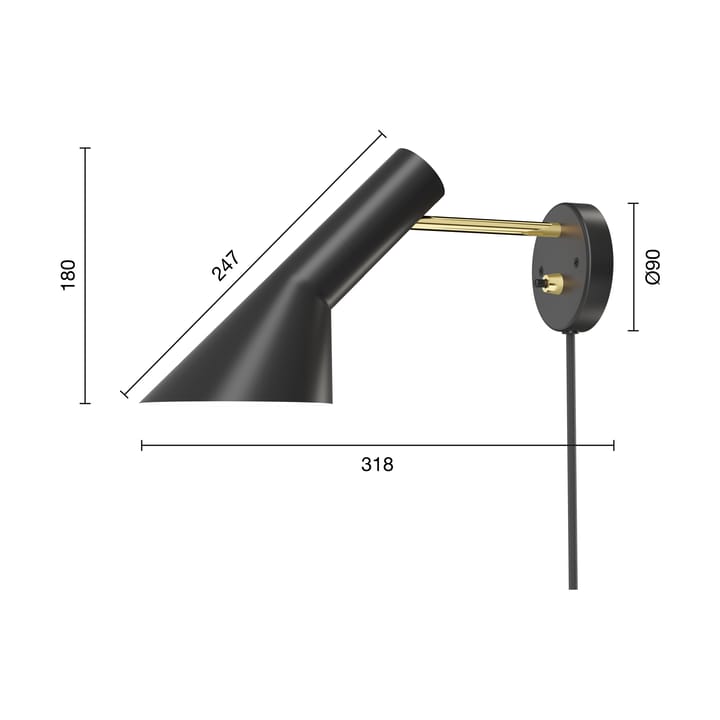 Applique murale AJ, Brass-black Louis Poulsen