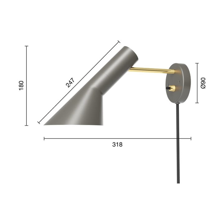Applique murale AJ, Brass-warm grey Louis Poulsen